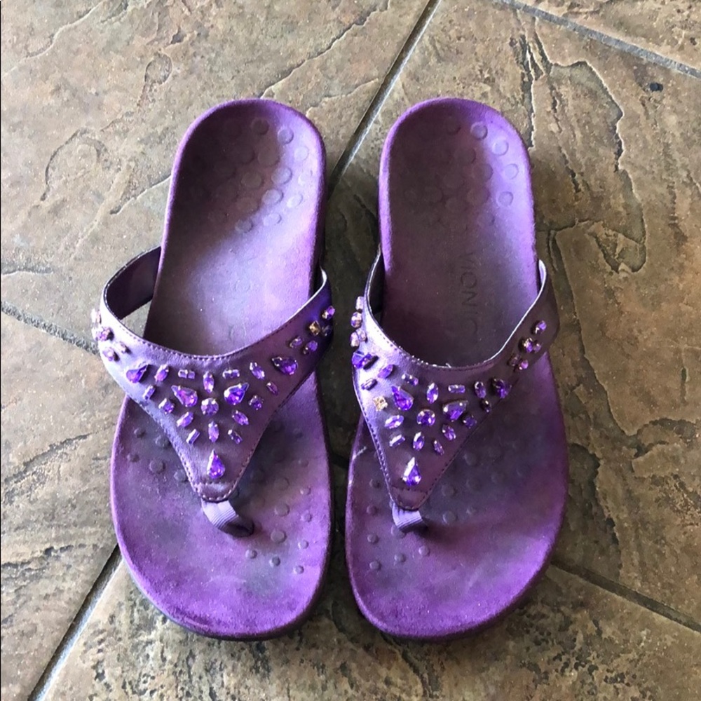 Purple Rhinestone Vionic Sandals Size 11